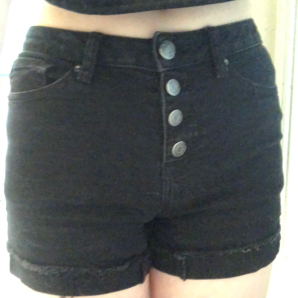 Black jean shorts